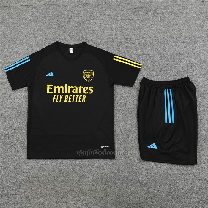 Chandal del Arsenal Manga Corta 2023-2024 Negro - Pantalon Corto